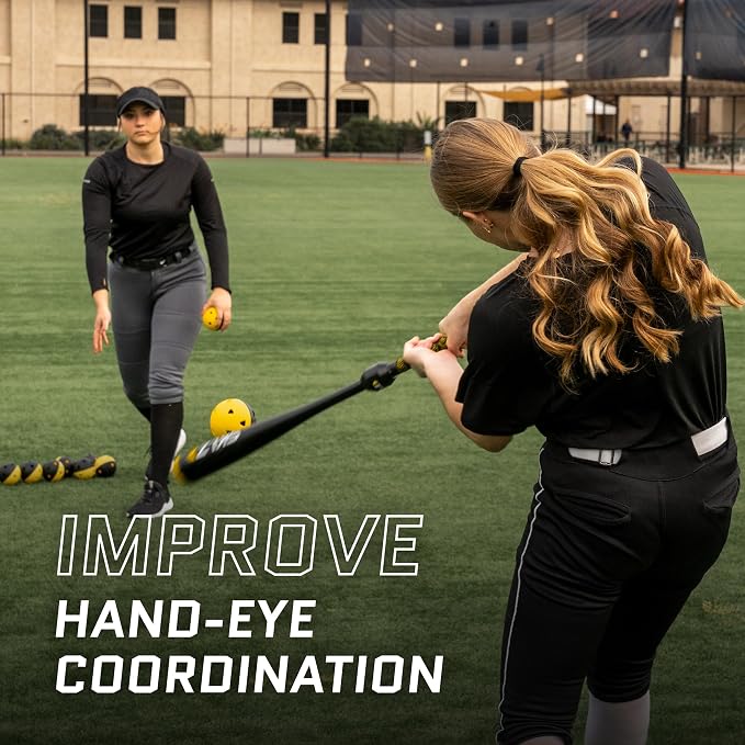 SKLZ Double Drive Weighted Training Bat for Baseball & Softball | 28" Length, 30 oz. Weight | Weights Above and Below Grip for Bat Speed and Power | Durable Aluminum Build | Durasoft Grip