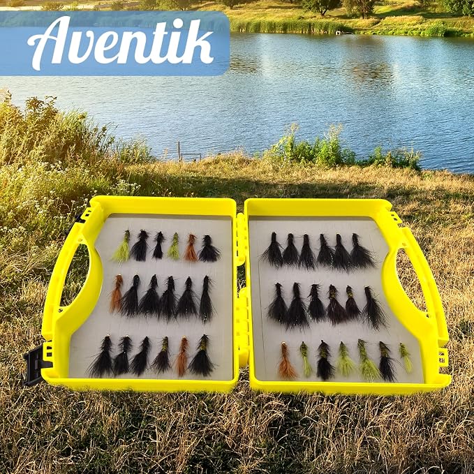 Streamer Fly Box Click Lock Large Streamer Flies Storage Fishing Tackle Box Boat Box Foam Fishing Trays(Blue)