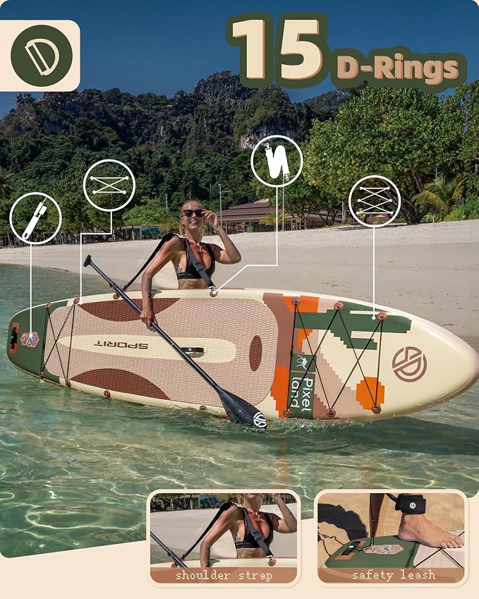 11'6×35" Super Wide Inflatable Stand Up Paddle Board, Ultra Stable SUP Board for Adults, 450lb Capacity with Shoulder Strap, 100L Backpack, Removable US Fin, Floating Paddle, Safety Leash