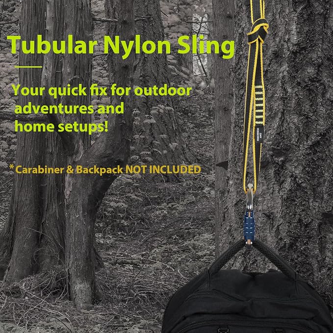 18mm Nylon Climbing Sling Runner 23KN CE2008/EN566 Certified - Webbing Straps for Outdoor Rock Climbing, Rappelling, Swing, Yoga Hammock etc