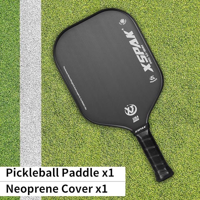 Carbon Fiber Pickleball Paddle - Tournament Edition - World Champion Surface Technology Options Pickleball Racket - USAPA Polypropylene Honeycomb Paddle with Cushion Comfort Grip