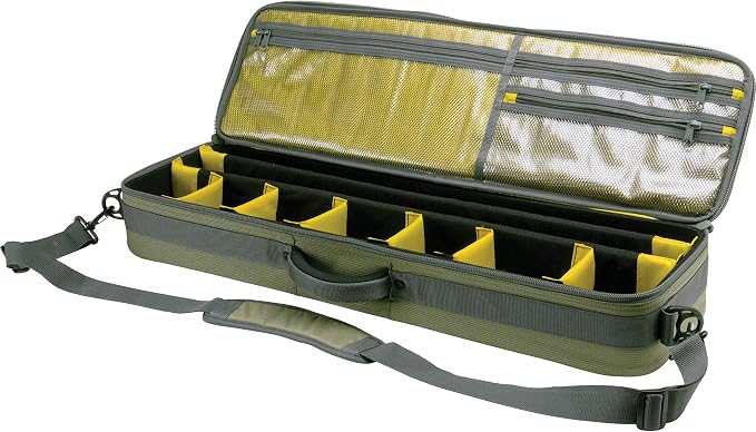 Allen Company Cottonwood Fly Fishing Rod & Gear Bag Case, Hold up to 4 Fishing Rods, Heavy-Duty Honeycomb Frame - Gray/Lime or Olive Green