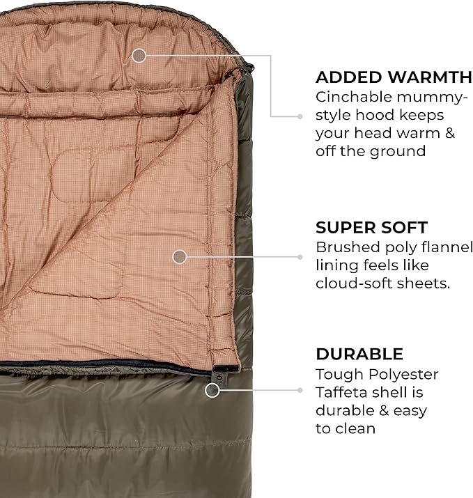 Teton Celsius XXL Sleeping Bag, Cold Weather Sleeping Bags for Adults and Kids, Camping Made Easy and Warm. Compression Sack Included