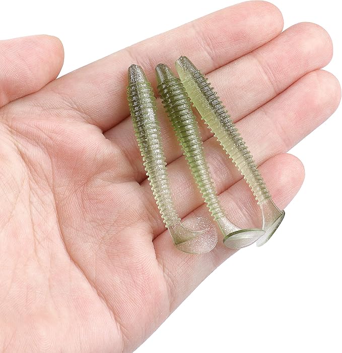 Paddle Tail Swimbaits 100/80/50PCS, 5/4/3/2 inch Soft Fishing Lures Bulk Pack – Durable Lifelike Action Lures for Bass, Trout, Crappie – Freshwater & Saltwater Fishing Gifts
