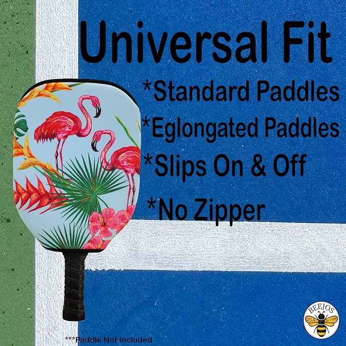 BeeJos Hawaiian Collection: Premium Slip-On Pickleball Paddle Cover-Fits Standard Size Paddles-Zipperless (Paddle not Included)