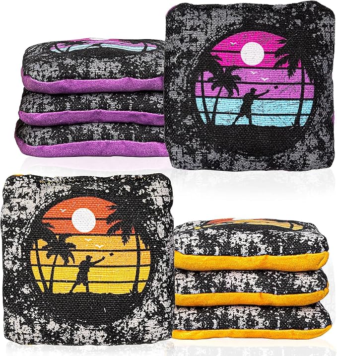 Play Platoon Pro Cornhole Bags Set of 8 - Professional Dual Sided Slick and Sticky Side Competition Corn Hole Bags - Tournament Series