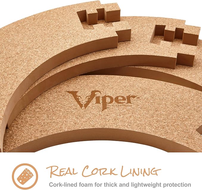 Viper Defender Cork-Lined Dartboard Surround Reversable Wall Protector, Fits 17.75" and 18" Bristle Dartboards, Compression-Fit Tool-Free Easy Mounting, Tan, Round, 28.25" Diameter x 1" Thick