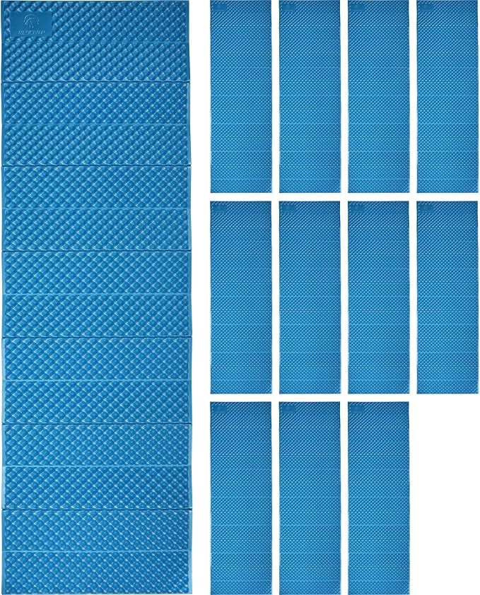 REDCAMP Foldable Foam Camping Pads for Sleeping, Waterproof Closed Cell Foam Camping Sleeping Pad - Ultra-Lightweight for Hiking & Backpacking, R-2.1 Insulated, Royal Blue/Grey/Green/Brown/Khaki