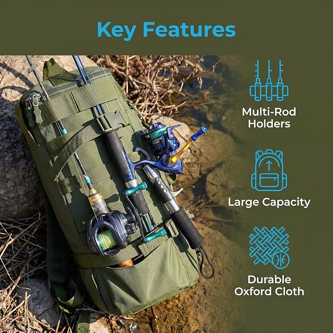 Fishing backpack,fishing tackle bag,gifts for fishing lovers,4-Way Carry Fishing Backpack Durable Tackle Bag Storage for Fishing Gear and Equipment,Fishing Tackle Storage Bags