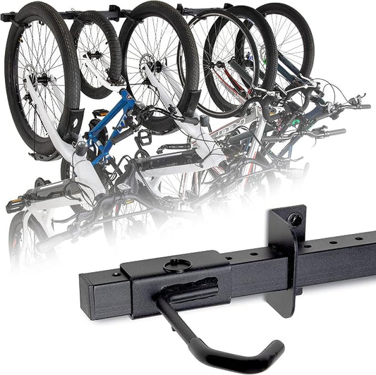 GoSports Wall Mounted Bike Rack for Garage - Vertical Storage for 4 to 6 Bicycles