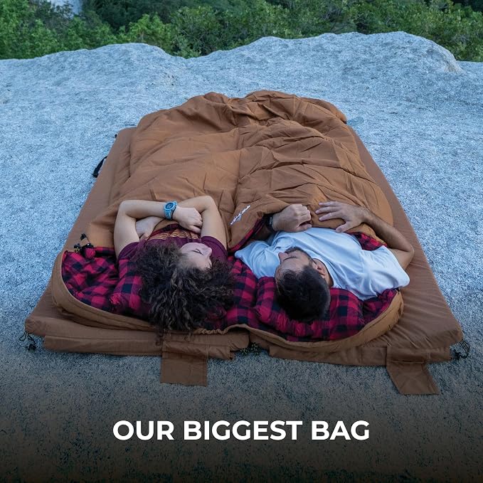 Teton Bridger Sleeping Bag, Warm and Comfortable Camping Sleeping Bag, Tough Canvas Shell for Camping, Hunting, and Cold Weather
