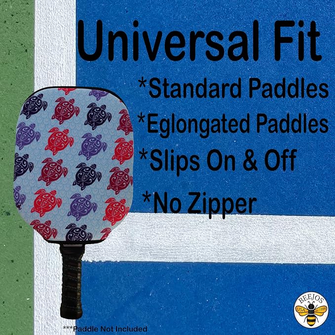 BeeJos Hawaiian Collection: Premium Slip-On Pickleball Paddle Cover-Fits Standard Size Paddles-Zipperless (Paddle not Included)