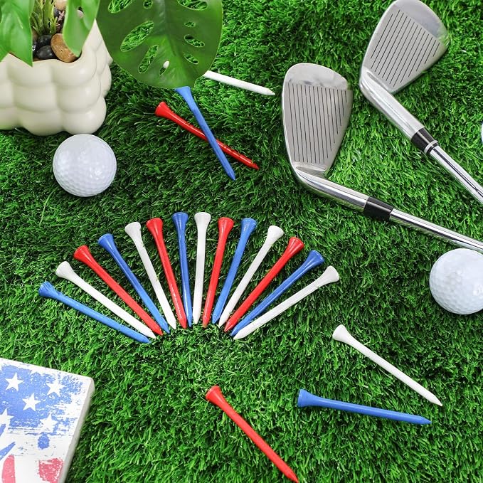 Mudder 2000 Pcs Bamboo Golf Tees Bulk Professional Golf Tees Reduce Friction Side Spin for Club Men Women Kids Accessories