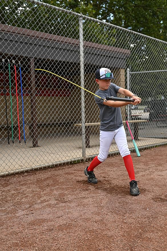 Power Swing Pro Resistance Swing Training Bat Baseball Softball Cricket Training Aid, 5 Adjustable Resistance Bands, Swing Path, Strength, & Bat Speed for All Ages, at Home Training