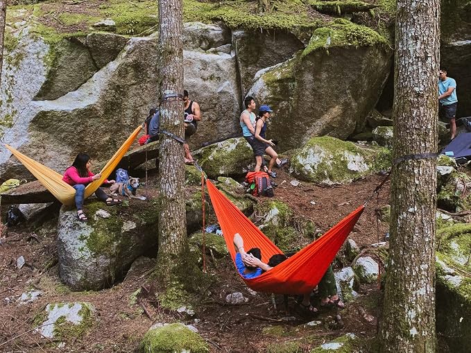 KAMMOK: Roo Double Hammock | Made from Strong & 100% Recycled Water Resistant Ripstop Fabric | Comfortable, Packable, Lightweight (Lifetime Adventure Grade Warranty), Midnight Blue
