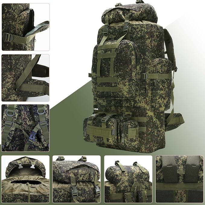 100L Camping Hiking Backpack,Molle military Tactical rucksack backpack,Waterproof Lightweight Hiking Backpack
