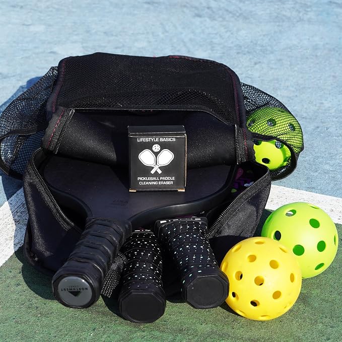 Pickleball Paddle Eraser | Pickle Ball Cleaner for Carbon Fiber Racket | Rubber Eraser Cleans Dirt, Dust, Scratches, and Ball Residue
