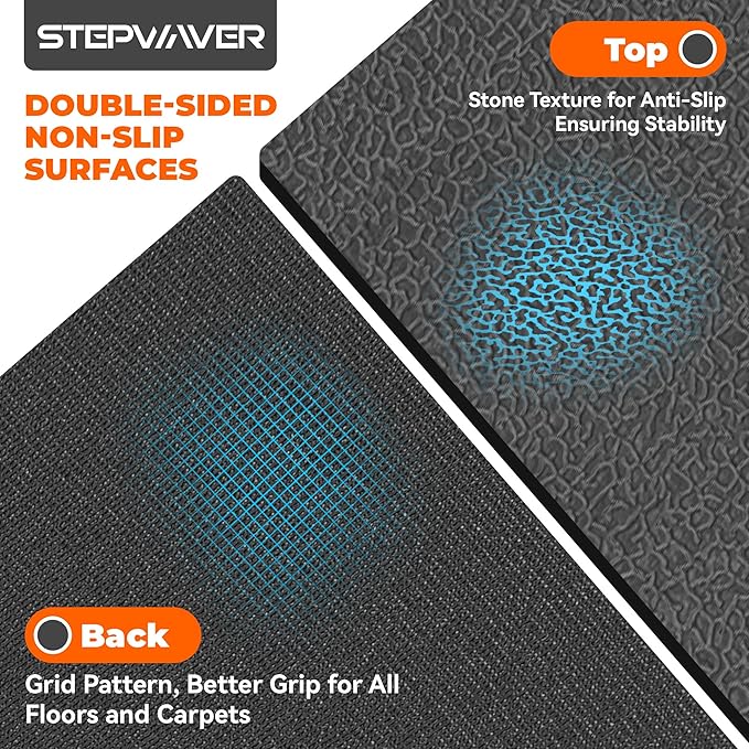 Stepwaver Walking Pad Mat for Carpet, Treamill Mat for Hardwood Floors, High Density, 1/4 Thickness, Folable, Floor Protection for Bike, Elliptical, Treadmill