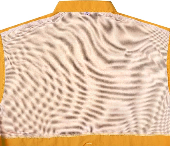 Alimens & Gentle Short Sleeve Fishing Shirt Wicking Fabric Sun Protection Casual Button Down Shirts