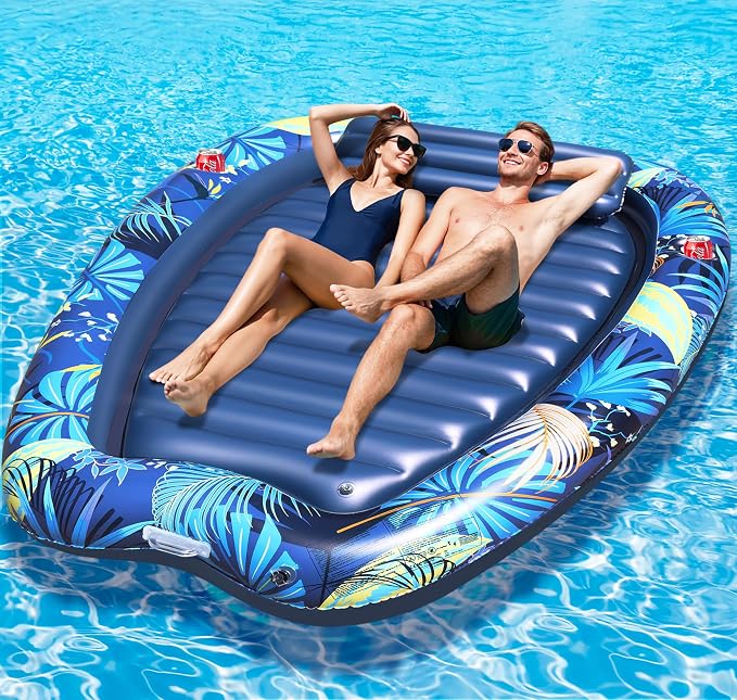 Sinbyuer Inflatable Pool Floats Adult, Pool Float, Thickened Pool Float Recliner Pool Rafts, Floating Pool Chair Water Floaties