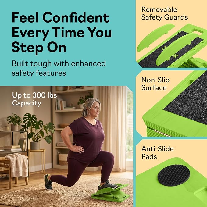 Slant Boards for Exercise – Slant Board with 7 Incline Angles – Transforms Into a Balance Board – Premium Calf Stretcher and Wobble Board for Effective Calf Stretching and Squats