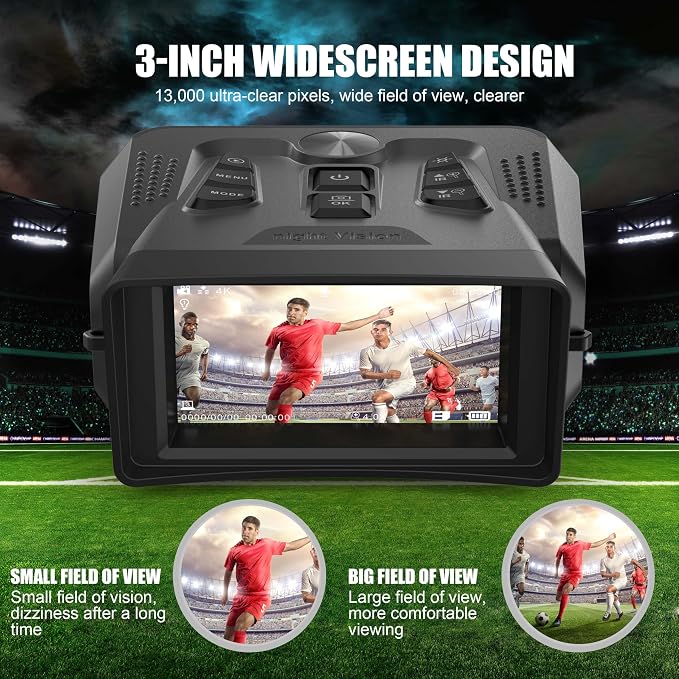 4K Night Vision Goggles - Night Vision Binoculars for Adult, 10X Digital Zoom, 3'' HD Screen, Up to 1640FT Viewing Range, with 64GB TF Card to Save Photos Videos, Camping Hiking Security Gifts for Men