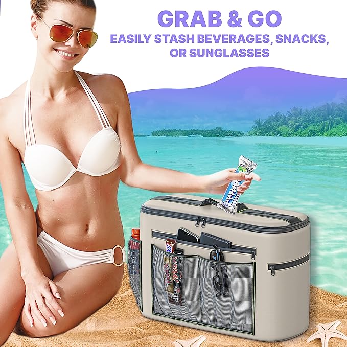 TidyFriend Kayak Cooler Behind Seat, Waterproof Cooler for Kayaking, Kayak Accessories Cooler Bag, Compatible with Lawn Chair Seat, Portable Ice Chest, Keeps Drinks Cold, Travel, Beach, Lunch