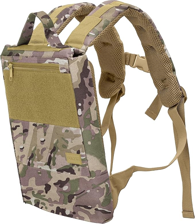Polyfit Rucking Backpack 2.0 - Weighted Ruck Pack for Weight Plates - Patent Pending Side-Loading Rucksack for Walking, Running, Rucking, Strength and Endurance Training - Camo