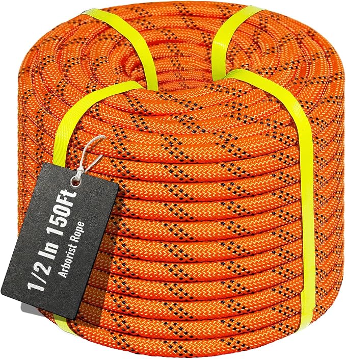 10mm/12.7mm Arborist Rope,3825lbs-9000lbs Double Braided Arborist Bull Rope for Tree Rigging & Pulling,Heavy Duty Rope for Tree Work,Rappelling, Swing Sailing Hiking Camping