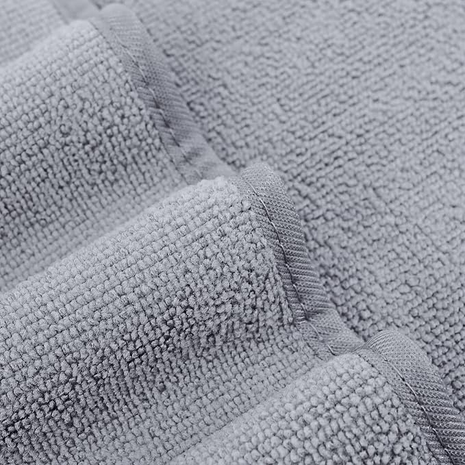 POLYTE Quick Dry Lint Free Microfiber Bath Sheet, 35 x 70 in, Pack of 2 (Gray)