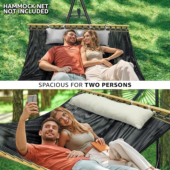 Tranquillo Unity Hammock Stand, Collapsible Camping Hammock and Stand, 800 lbs Capacity Steel Double Hammock Stand for 2 Persons, Steel Frame - Black