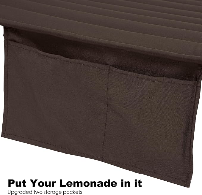 GAFETE Hammock 2 Person Quilted Fabric Hammocks for Outside, Double 12ft Hammocks with Spreader Bar, Large Removable Pillow, Storage Bag, Carabiners, Max 475 lbs Capacity (Coffee)