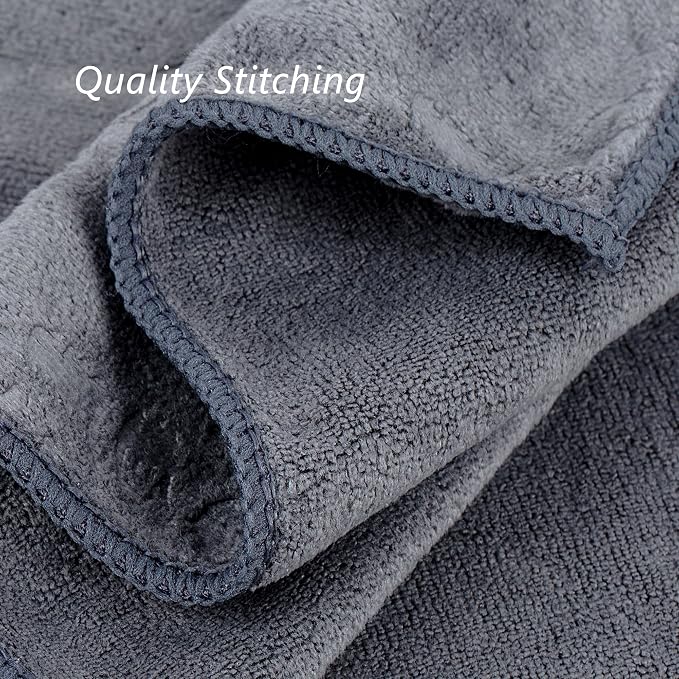 JML Large Bath Towels Set of 2, 30" x 60", Fast Drying, Soft Super Absorbent Oversized Microfiber Towel for Body, Use for Hotel, Salon, Yoga, Gym,Spa, Sauna, Shower, Pool, Sport - Grey Floral
