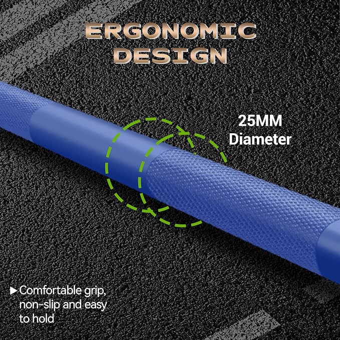 GaveeLife Olympic Barbell Bar for Weightlifting - 7FT Heavy Duty (1500LB/700LB), 4FT Short (500LB), 4FT EZ Curl Bar - Weight Bar Fit 2” Standard Weights - Home Gym Strength Training
