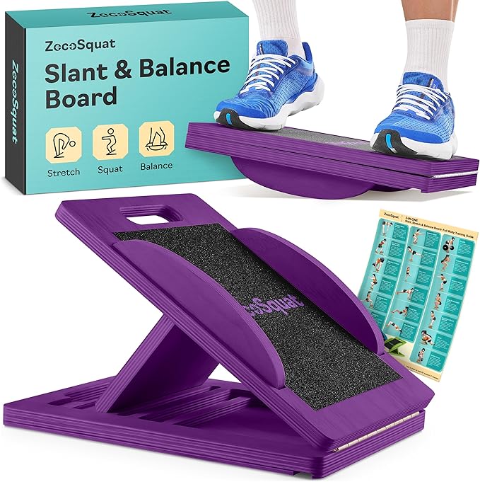 Slant Boards for Exercise – Slant Board with 7 Incline Angles – Transforms Into a Balance Board – Premium Calf Stretcher and Wobble Board for Effective Calf Stretching and Squats