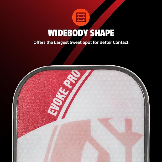 Onix Evoke Pro Composite Face Incredible Touch Maximum Control and Spin Pickleball Paddle – Polypropylene Honeycomb Core with Protective Edge Guard Widebody Shape