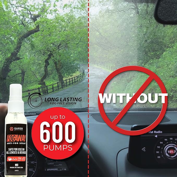 Gamer Advantage FogAway - Anti Fog Spray for Swim Goggles, Glasses, and Home Electronics - Safe for All Lens Types (2 Oz)