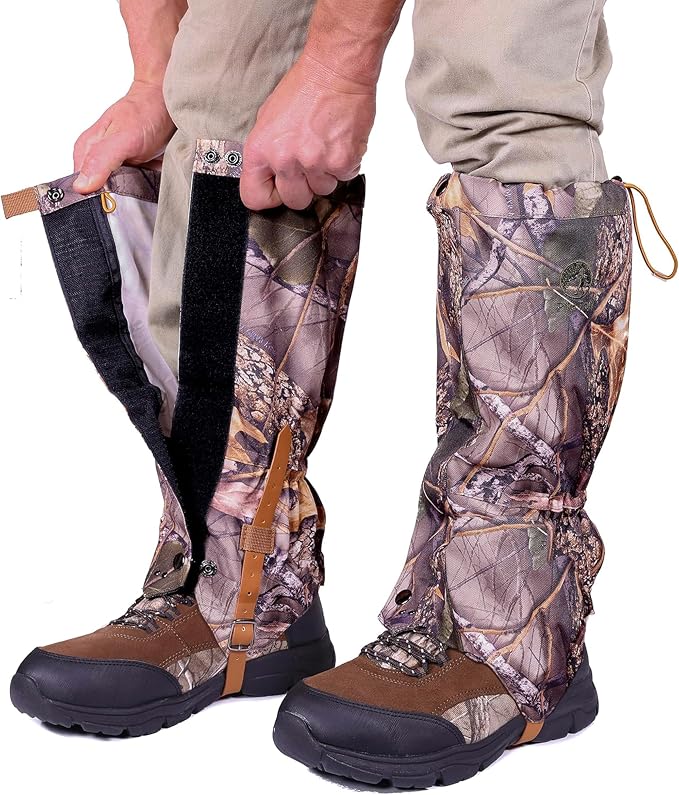 Pike Trail Adjustable Leg Gaiters - Lightweight, Waterproof - Leg Guards for Men & Women - Hiking Essentials Ideal for Hunting, Trekking & Fishing - 1 Pair
