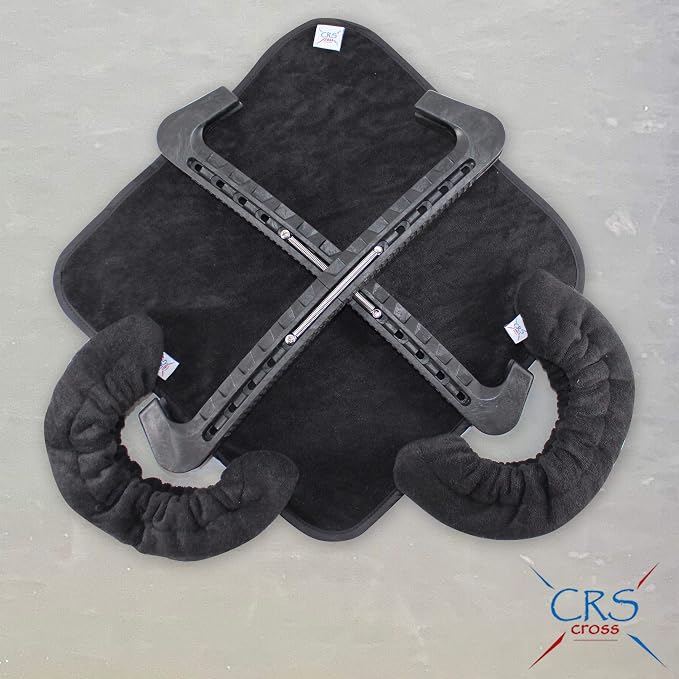 CRS Cross Skate Guards, Soakers & Towel Set (Black Large) and 2 Pair Figure Skating Socks (Black)