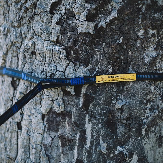 Wise Owl Outfitters Hammock Straps for Trees – 10ft Heavy-Duty Tree Hanging Kit with Carabiners, 38 Loops & Hooks – Essential Hammock Accessories for Camping