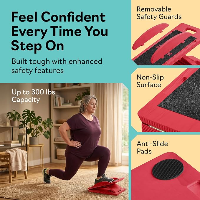 Slant Boards for Exercise – Slant Board with 7 Incline Angles – Transforms Into a Balance Board – Premium Calf Stretcher and Wobble Board for Effective Calf Stretching and Squats