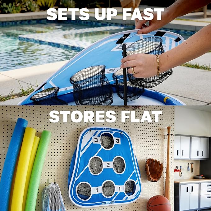 GoSports Splash Skip Floating Pool Cornhole Game – Stone Skipping Swimming Pool Game for Adults & Family – Water Cornhole Game for Pools & Lakes