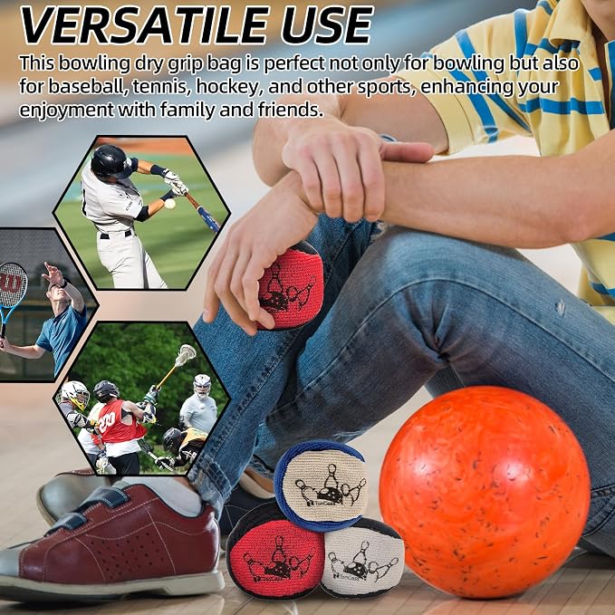 TonGass Microfiber Ultra Dry Bowling Grip Ball, Microfiber Bowling Grip Bags, Bowlings Powder Bag for Hands Use - Multicolor