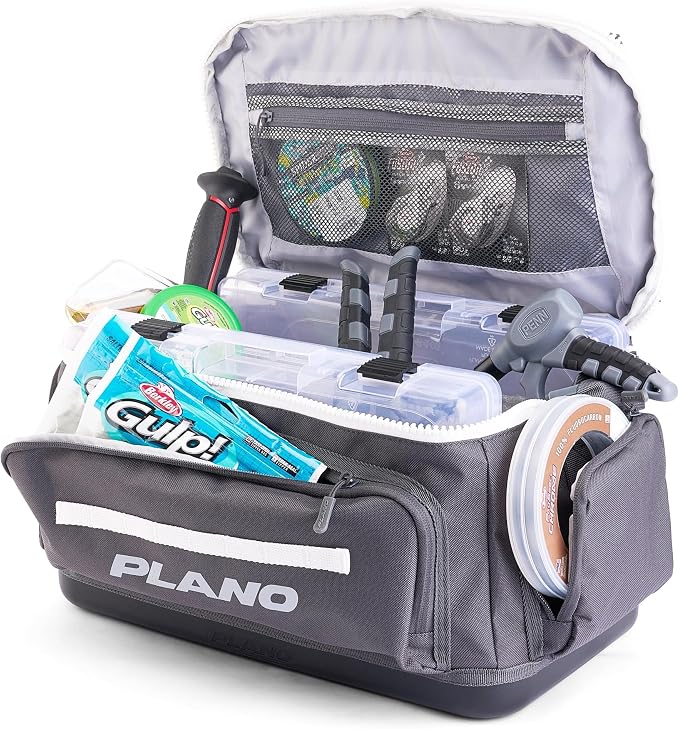 Plano Weekend 3700 Tackle Bag, Cutting-Edge Fishing Tackle Bag, Molded Waterproof Base, Spacious Storage, Die Cut Tool Sleeves, Daisy Chain Attachment Points
