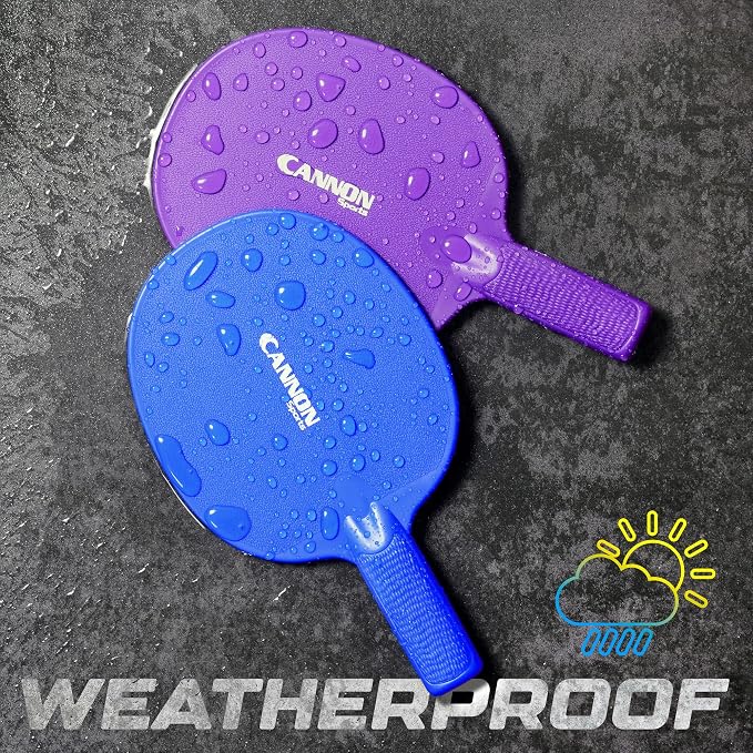 Cannon Sports Unbreakable Table Tennis Paddles - Waterproof & Weather Resistant Table Tennis Rackets for Indoor & Outdoor Use – Textured Easy Grip Handle – Multiple Color Options