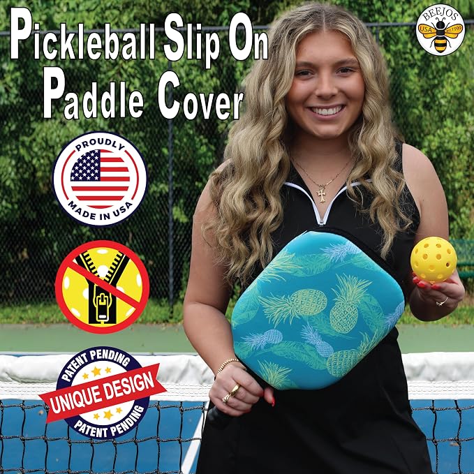 BeeJos Hawaiian Collection: Premium Slip-On Pickleball Paddle Cover-Fits Standard Size Paddles-Zipperless (Paddle not Included)
