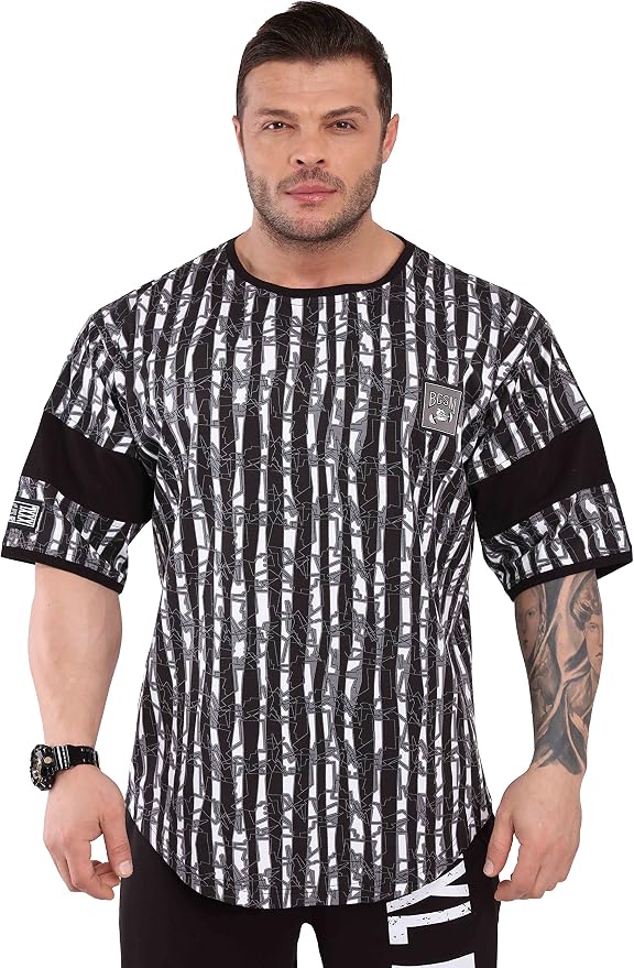 Men's T-Shirt Oversize | Bodybuilding and Fitness Workout Rag Top, Cotton Active Wear Shirt
