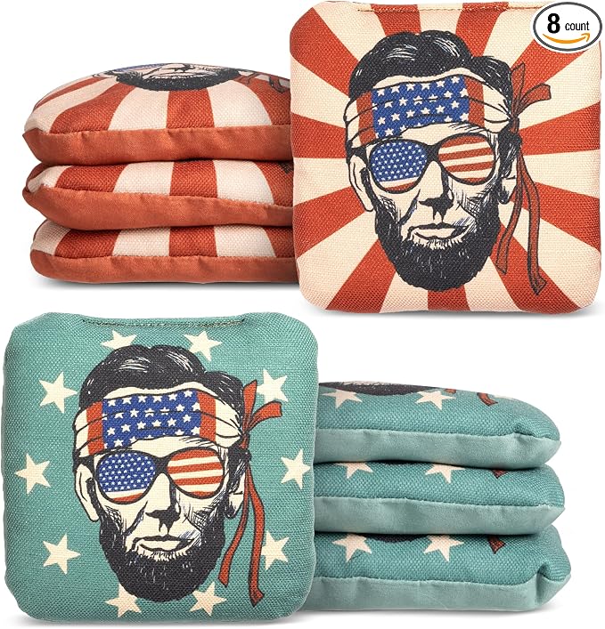 Play Platoon Pro Cornhole Bags Set of 8 - Professional Dual Sided Slick and Sticky Side Competition Corn Hole Bags - Tournament Series