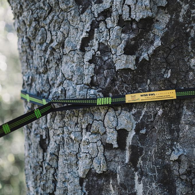 Wise Owl Outfitters Hammock Straps for Trees – 10ft Heavy-Duty Tree Hanging Kit with Carabiners, 38 Loops & Hooks – Essential Hammock Accessories for Camping