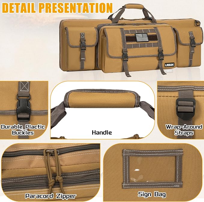 28" 32" 36" 42" 46" 48" 51" 55" Soft Double Rifle Bag, Portable Long Rifle Bag for Outdoor Hunting Shooting, Gun Case Storage & Transportation, with Multiple Colors